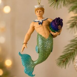 VTG 2004 December Diamonds Retired Sammy The Sailor Merman Ornament w/Box